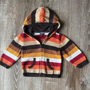 Gap Baby Striped Zip Up Hooded Sweater size 18-24m